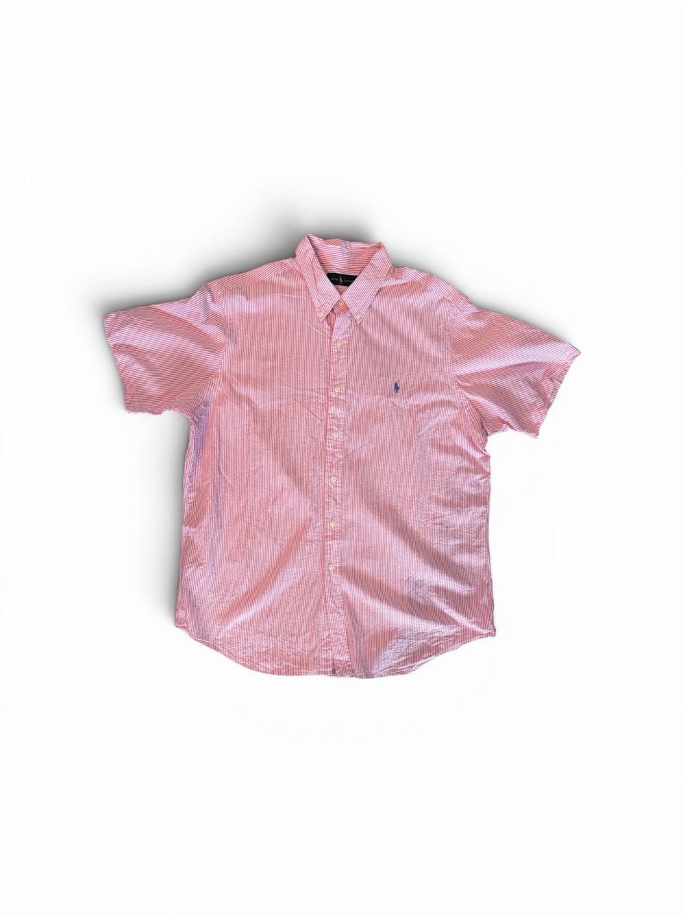 Ralph Lauren Pink Short-Sleeve Button-Down Oxford Shirt Mens XL